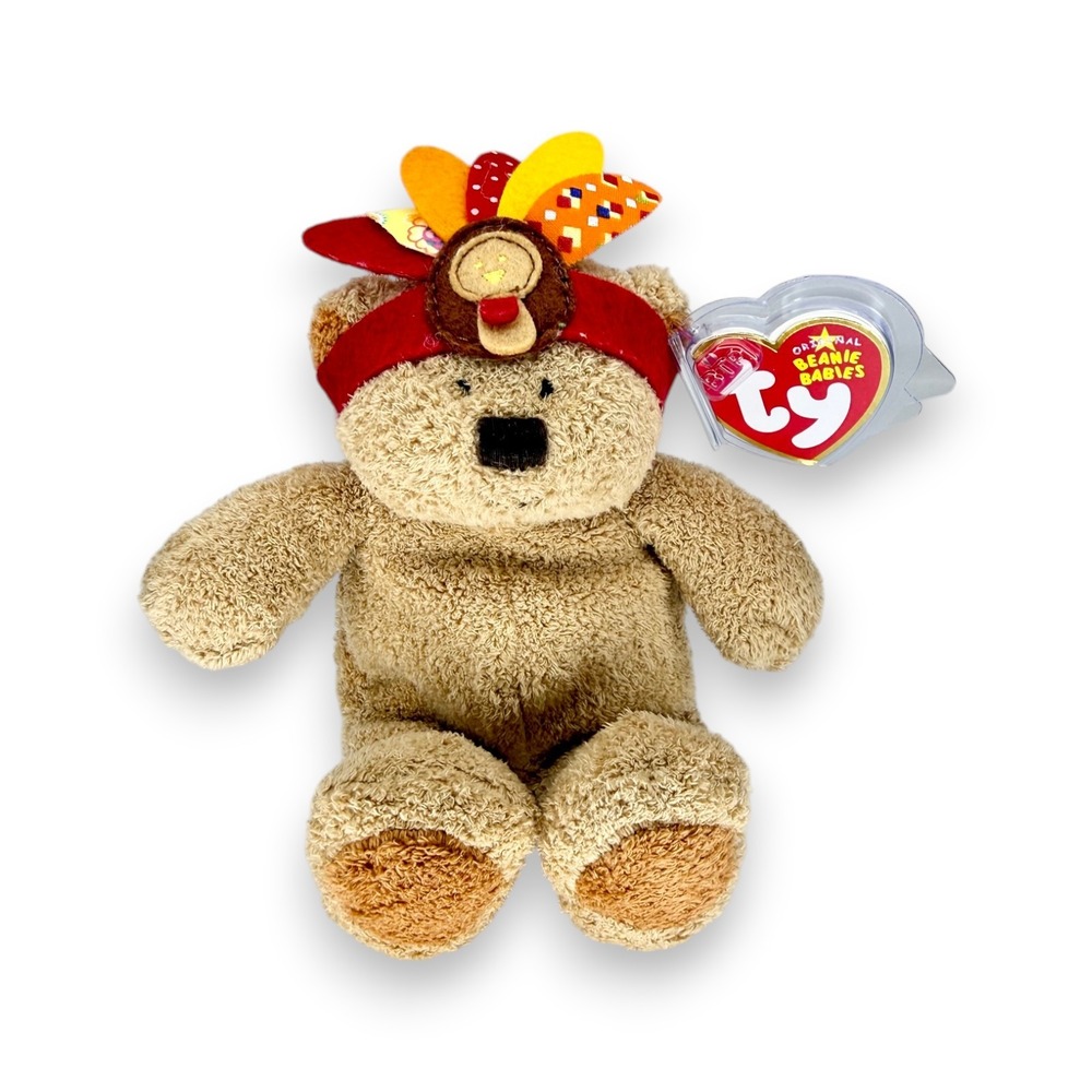 Little Bear | Turkey Day Teddy | Mint Heart Tag TY Beanie Baby